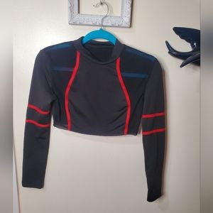 Black & Red Crop Top